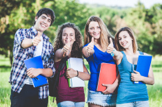 stock-photo-34030130-teenage-students-with-thumbs-up